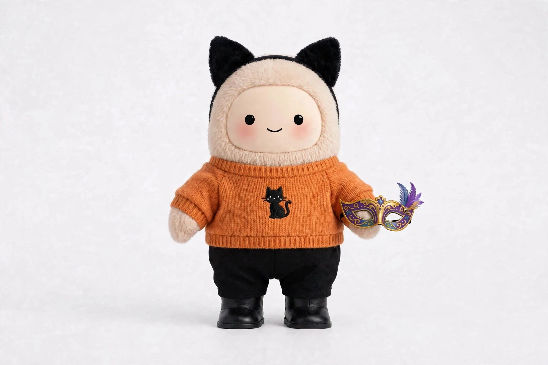 Costume Coach wearing Halloween Night Host — A black cat motif look for hosting Halloween night.