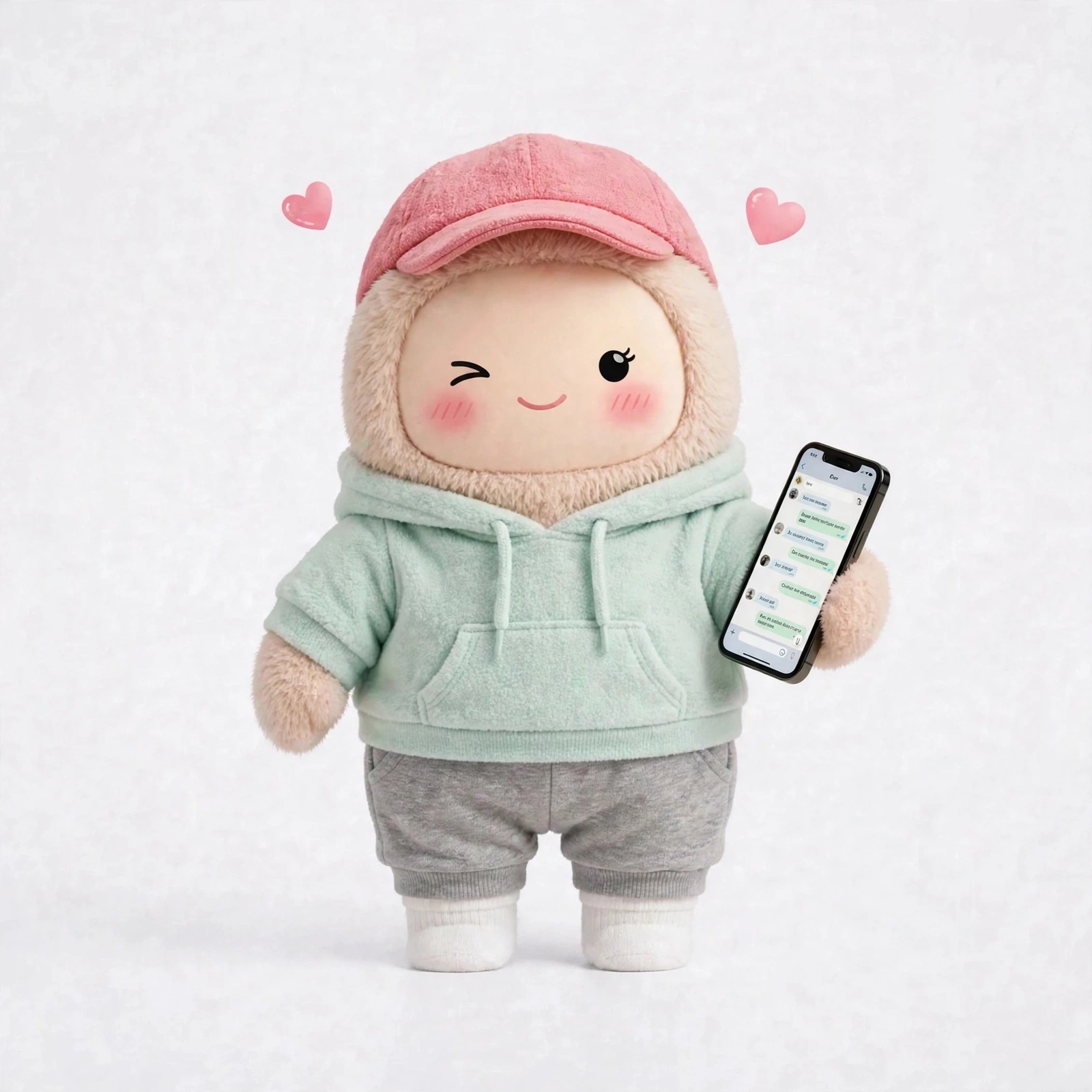 Flirty Companion wearing Soft Pastel Hoodie — Cute and comfy loungewear for movie nights at home.