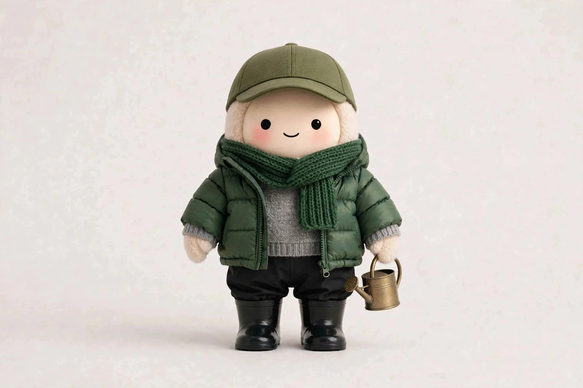 Garden Coach wearing Winter Plot Check — Warm winter layers for checking the plot.