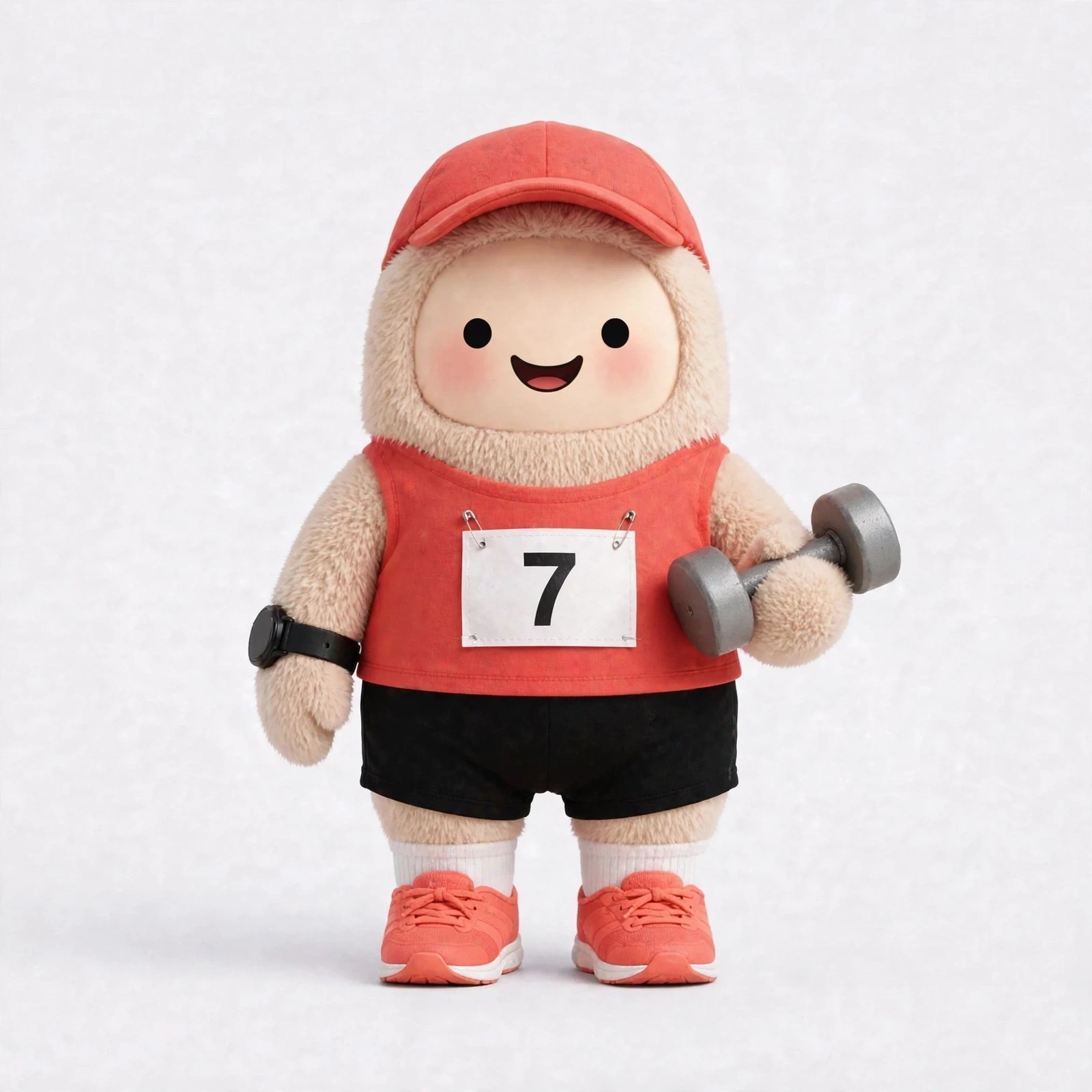 Gym Buddy wearing Race Day Kit — Numbered race-day kit with bright trainers — built for the start line.