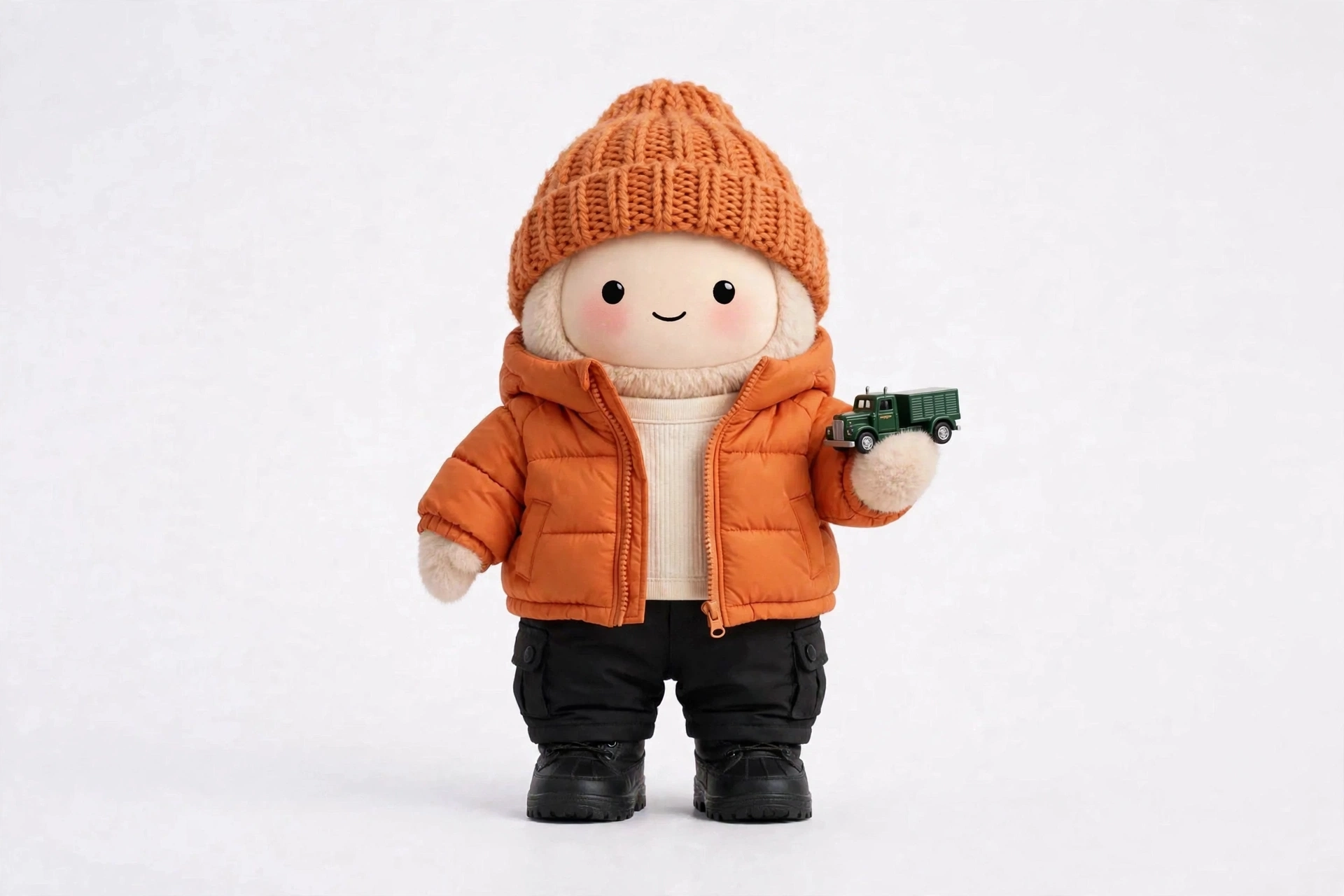 Trucker Money Buddy wearing Cold Weather Haul — Layered warmth for freezing early-morning hauls.