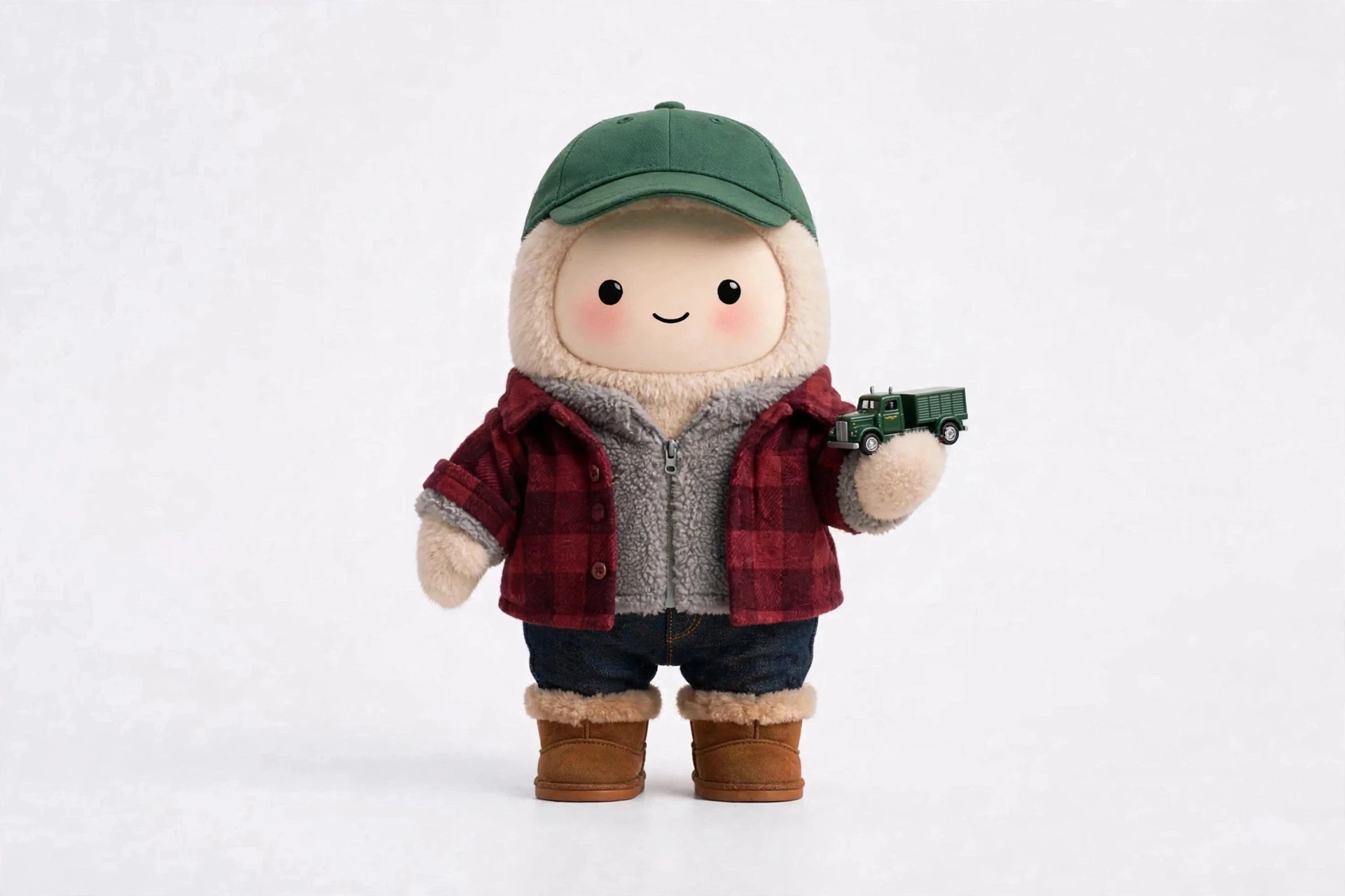 Trucker Money Buddy wearing Winter Flannel Cosy — Cosy flannel and fleece for chilly cab evenings.